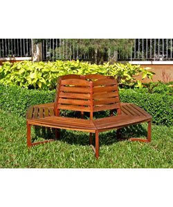 Acacia Sectional 6-sided Tree Trunk Bench