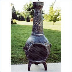Oakland Living Dragonfly Chimenea with Grill in Antique Pewter